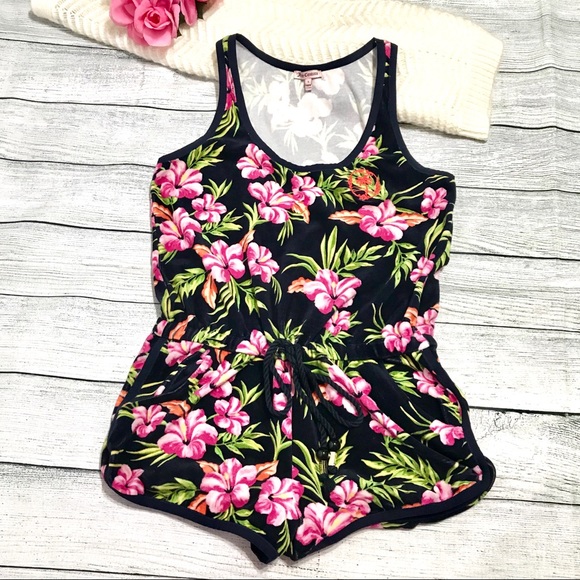 Juicy Couture Pants - [Juicy Couture] Navy Floral Towel Beach Romper Lrg